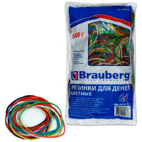 Резинки для денег BRAUBERG цветные, 500 г, 440050