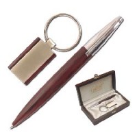 Набор GALANT "Exclusive Collection": ручка, брелок, под дерево/хром, подар.коробка (дерево), 140951