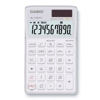 Калькулятор CASIO карманный SL-1100TV белый, 10 разрядов, двойное питание, 118,5x70мм, блистер