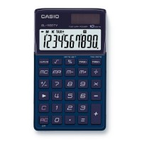 Калькулятор CASIO карманный SL-1100TV синий, 10 разрядов, двойное питание, 118,5x70мм, блистер