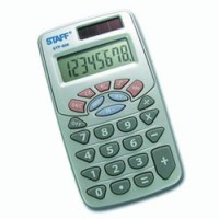 Калькулятор STAFF карманный STF-808, 8 разрядов, двойное питание, 93х52мм
