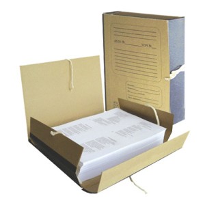 Папка д/бумаг архивная 120 мм, крафт, корешок - бумвинил, 4 х/б завязки, 123204