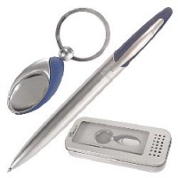 Набор подарочный: ручка, брелок цвет синий, метал. кор. 302022