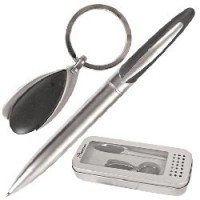 Набор подарочный: ручка, брелок цвет черный, метал. кор. 302023