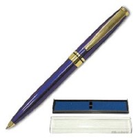 Ручка шариковая BRAUBERG бизнес-класса "Continental Blue", корпус синий, золот. детали,140719, синяя