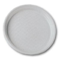 Одноразовая тарелка пластиковая плоская, d=200/220мм, белая, ПП, для хол/гор., ФОПОС