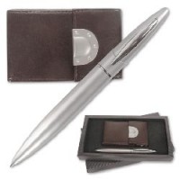 Набор подарочный: ручка, визитница, кожа, карт. кор. МН-065