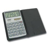 Калькулятор STAFF карманный металл. STF-930, большой дисплей, 8 разрядов, двойное питание, 123х75мм
