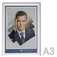 Портрет-репродукция <Президент РФ Медведев Д.А.> А3, 42х30 см, в рамке, пластик
