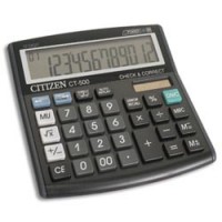 Калькулятор CITIZEN настольный CT-500J, 12 разр., двойное питание, коррекция,136х134 мм,оригинальный