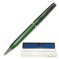 Ручка шариковая BRAUBERG бизнес-класса "Elite Green", корпус зеленый, хром. детали, 140709, синяя