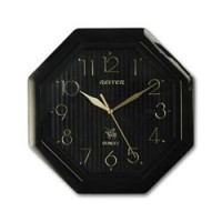 Часы настен. REITER RG-52AB восьмигран. черные, 28,8х28,8х3,7 см