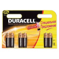 Батарейка DURACELL AA LR6, комплект 6шт., в блистере, 1.5В, (работает до 10 раз дольше)