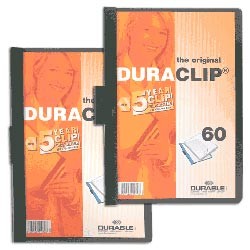 Папка c клипом DURABLE (Германия) до 60 листов "DURACLIP 60" т-зеленая, 2209-32
