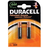 Батарейка DURACELL AAA LR3, комплект 2шт., в блистере, 1.5В, (работает до 10 раз дольше)