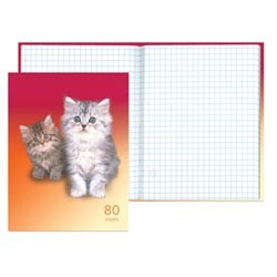 Блокнот Notebook STAFF, А6, 110*147мм, выбор. лак, "Котята", тв. лам. обложка, 80л., 122192