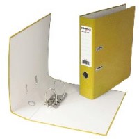 Папка-регистратор BRAUBERG "Energy" ламинированная, 80мм, желтая