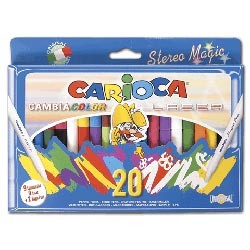 Фломастеры CARIOCA 2000 Stereo Magic 20 цв. (9 измен+9исчез. и 2волшеб)