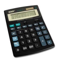 Калькулятор STAFF настольный STF-888-16, 16 разрядов, двойное питание, 200х150мм