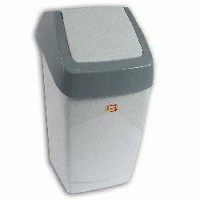 Контейнер для мусора 15л, серый (в 46*ш 26*г 25 см), качающаяся крышка, IDEA, М 2471