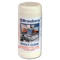 Чистящие салфетки BRAUBERG "Effect Clean" в тубе 50+50шт сухие и влажн. для LCD(ЖК)-мониторов 510121