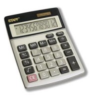 Калькулятор STAFF настольный металлический STF-1212, 12 разрядов, двойное питание, 140х105мм