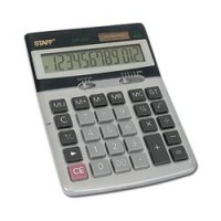 Калькулятор STAFF настольный металлический STF-1312, 12 разрядов, двойное питание, 170х125мм