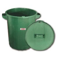 Контейнер для мусора 90л+КРЫШКА, зеленый (в 64,5*диам. 60 см), IDEA M2394