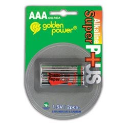 Батарейка GOLDEN POWER Super Alkaline AAA LR3, комплект 2шт., блистер, 1.5В, повышенной емкости
