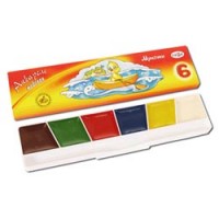 Краски акварельные ГАММА "Мультики",  6 цв., картон коробка, без кисти 211046
