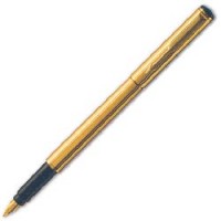 Ручка перьевая PARKER Rialto Gold Plated корпус золот., позолоченные детали