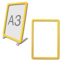 Рамка-POS для ценников, рекламы и объявлений А3, желтая, без защитного экрана, 290255