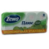 Бумага туалетная ZEWA Plus, 2-х слойная, спайка 8шт.х26м, аромат яблока, 144006, ш/к 46305