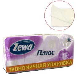 Бумага туалетная ZEWA Plus, 2-х слойная, спайка 8шт.х26м, белая, 144058, ш/к 20305