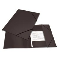 Папка на резинках BRAUBERG "Contract" черная, до 300 листов, 0,5мм, бизнес-класс