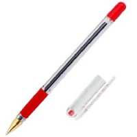 Ручка шариковая MC GOLD чернила на масл. осн. 0,5мм, с резиновым упором, красная