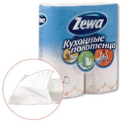 Полотенце бумажное ZEWA 2-х слойное, спайка 2шт.х15м, белое, 144001