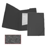 Папка на резинках BRAUBERG "Smart" (фактура "Бриллиант") черная, до 300 листов, 0,6мм, 221172