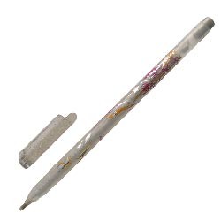 Ручка гелевая CROWN (Люрекс), MTJ-500GLD толщ. письма 1 мм, серебряная с блестками