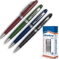 Ручка шариковая BRAUBERG автомат., цв. корп. ассорти, арт.141007, синяя