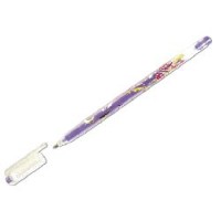 Ручка гелевая CROWN (Люрекс), MTJ-500GLD толщ. письма 1 мм, фиолетовая с блестками