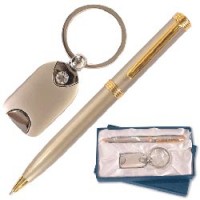 Набор GALANT "Classic Collection": ручка, брелок, никель, подар.кор.бархат, арт. 140876