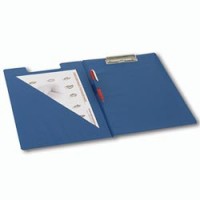 Папка-планшет BRAUBERG с верхним прижимом и крышкой А4 картон/ПВХ, синяя (удвоенный срок службы)