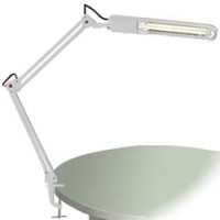 Настольная лампа КТ008С на струбцине, люминесцентная, 11Вт, белая, высота 60см, 2G7