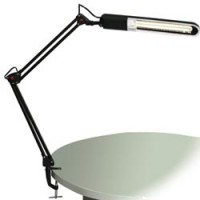 Настольная лампа КТ008С на струбцине, люминесцентная, 11Вт, чёрная, высота 60см, 2G7