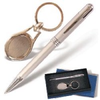 Набор GALANT "Classic Collection": ручка, брелок, серебристый, подар.кор., арт. 140866