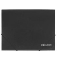 Папка на резинках BRAUBERG "Стандарт" черная, до 300 листов, 0,5мм