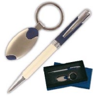 Набор GALANT "Classic Collection": ручка, брелок, синий металлик, подар.кор., арт. 140863