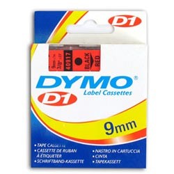 Лента для принтера DYMO Label Manager 150, 9ммх7м пластик. черный/красный (40917)