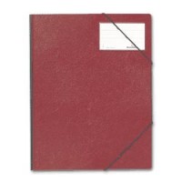 Папка на резинках DURABLE (Германия) с наружным прозр. карманом д/визитки, красная, до 150л, 2320-03